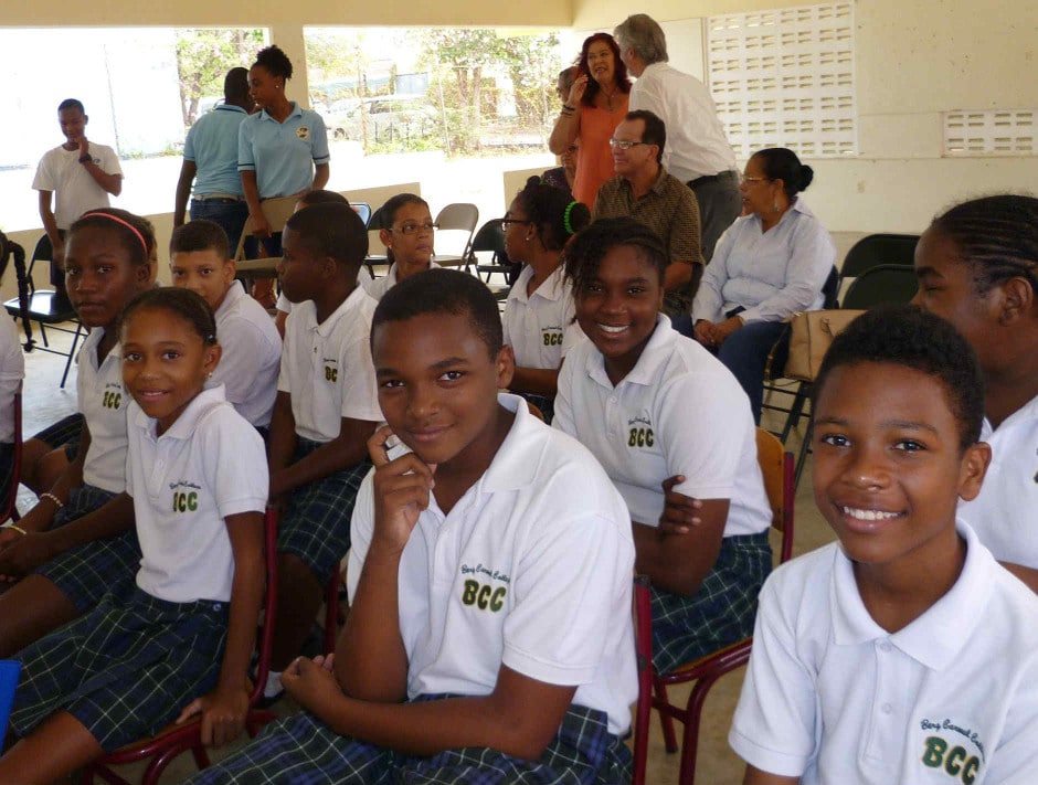 Students at school on Curacao